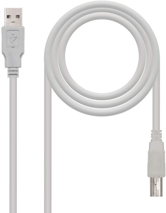 Nanocable Cable USB 2.0 para Impresora Tipo A-B Macho, 1.8m, Beige Nanocable Cable USB 2.0 para Impresora Tipo A-B Macho, 1.8m, Beige